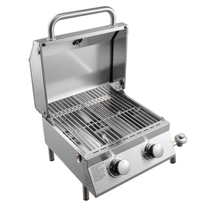 Elevate Your Outdoor Cooking with the 2-Burner Stainless Steel Portable Gas Grill