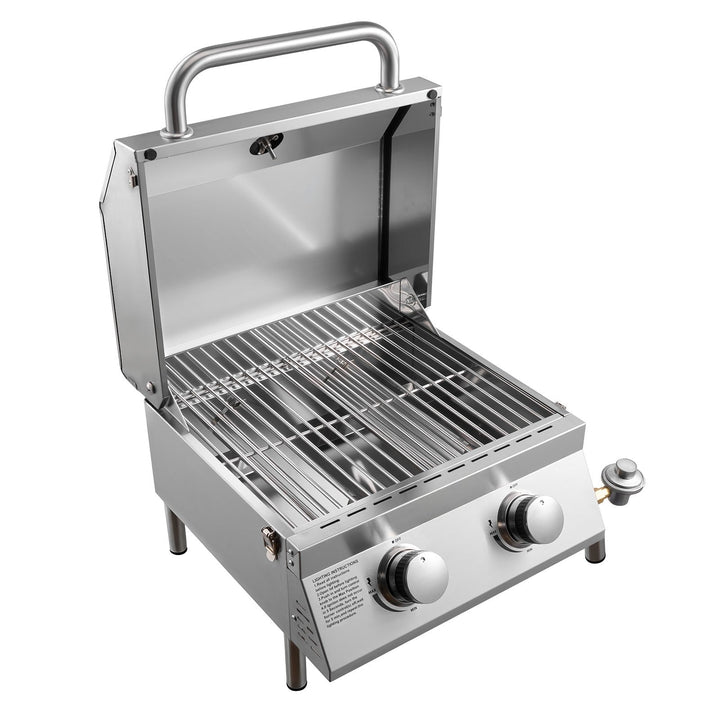 Elevate Your Outdoor Cooking with the 2-Burner Stainless Steel Portable Gas Grill
