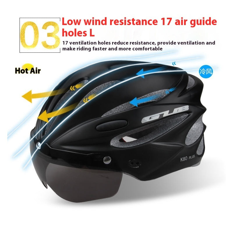 Mountain Bike Integrated Magnetic Goggles Helmet