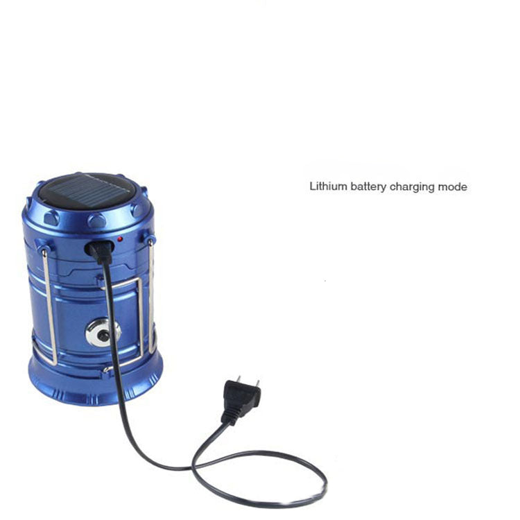 Solar charging type telescopic camping lantern