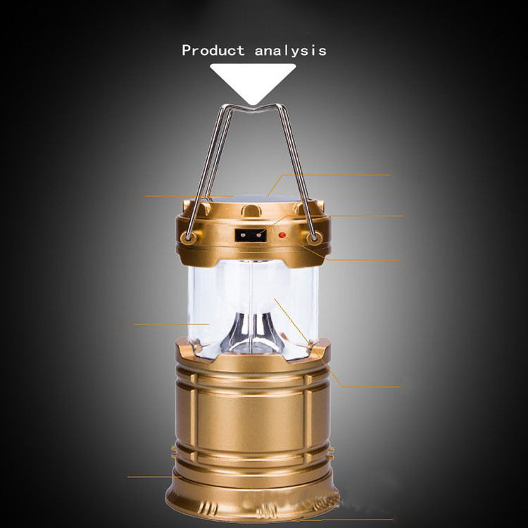Solar charging type telescopic camping lantern