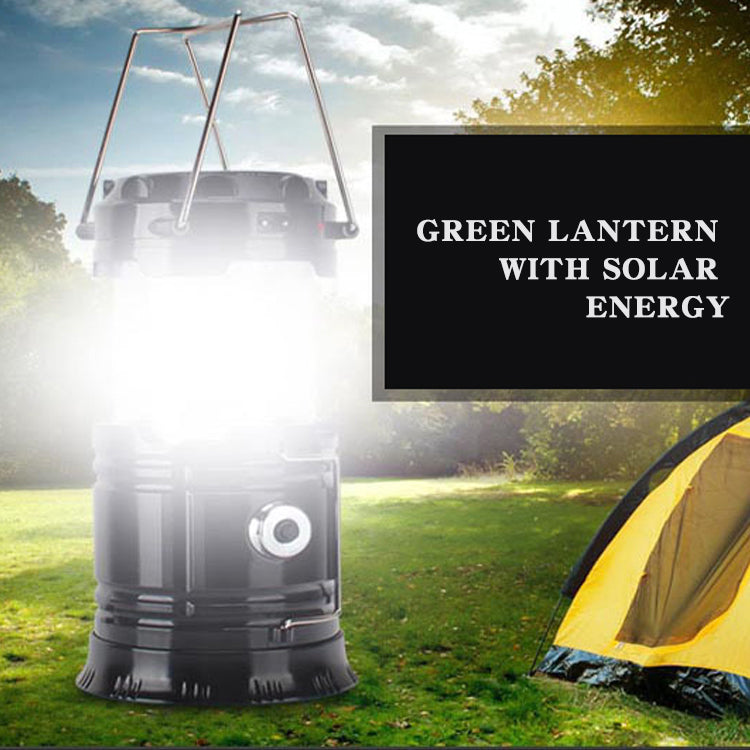 Solar charging type telescopic camping lantern