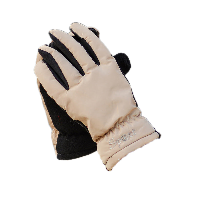 Cycling plus velvet windproof electric bike gloves