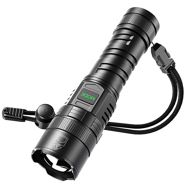 USB Charging Zoom Electric Display Camping Flashlight