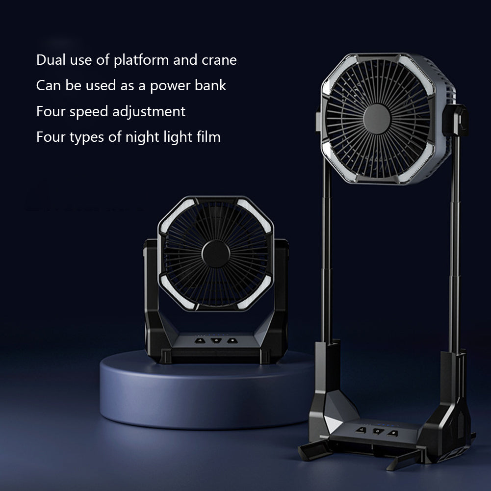 8000mAh Telescopic Wireless Camping Fan with USB Charging