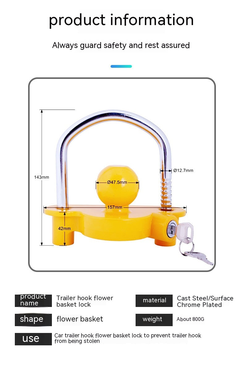 Car Trailer Hook Lock Yacht RV Connector