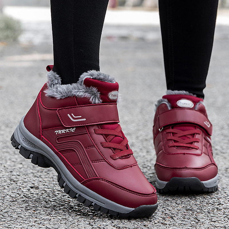 Winter Warm Plush Velcro Hiking Shoes