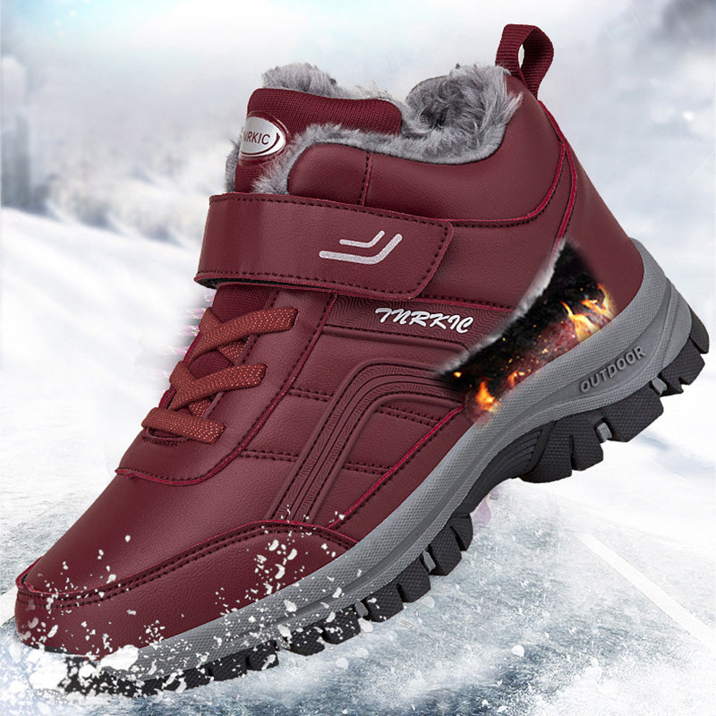 Winter Warm Plush Velcro Hiking Shoes