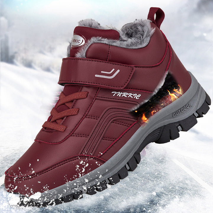 Winter Warm Plush Velcro Hiking Shoes