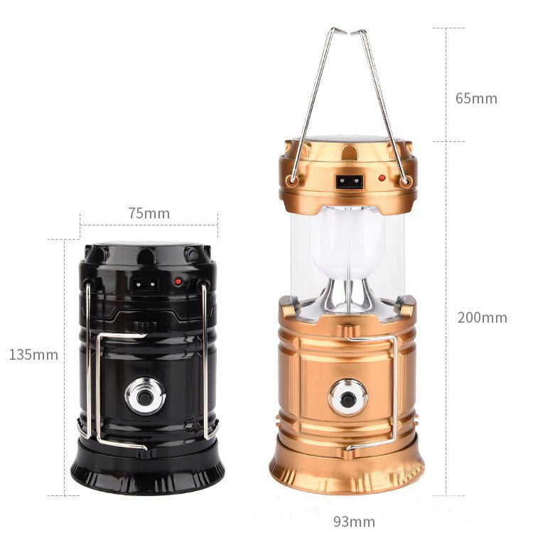 Solar charging type telescopic camping lantern