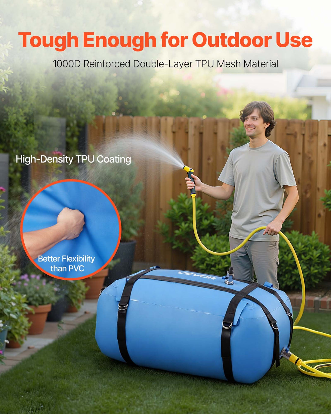 35 Gallon Collapsible TPU Water Storage Bladder for Camping and RV