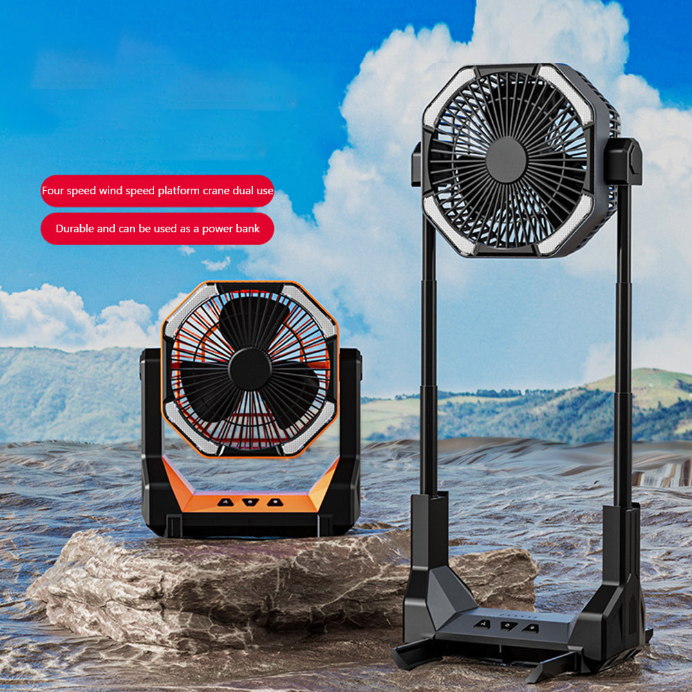 8000mAh Telescopic Wireless Camping Fan with USB Charging