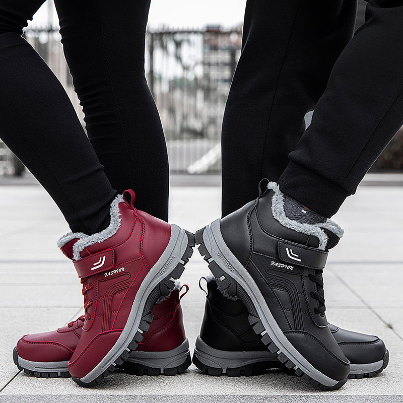 Winter Warm Plush Velcro Hiking Shoes