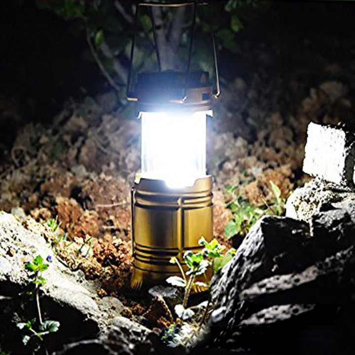 Solar charging type telescopic camping lantern