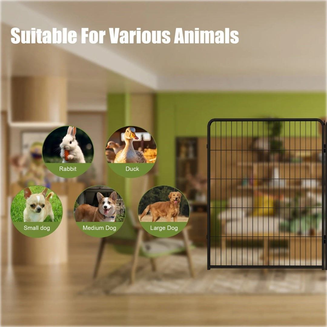 40 Inch Foldable Dog Playpen with Doors for Dogs