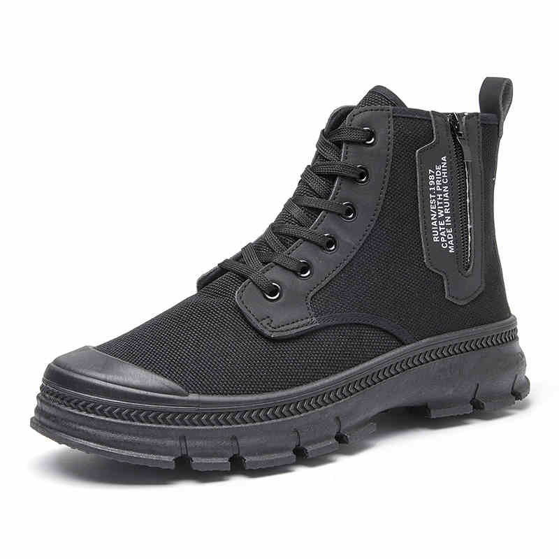Hiking Men's Side Zipper High-top Shoes
