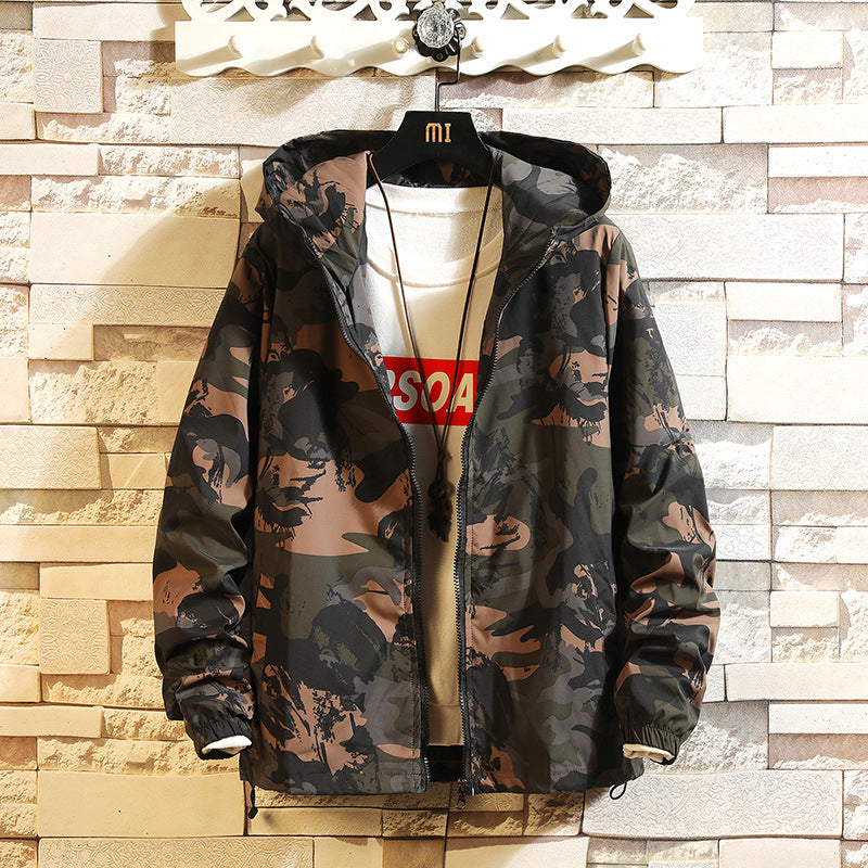 Camouflage Zipper Hooded Men's Jacket