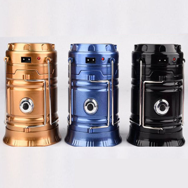Solar charging type telescopic camping lantern