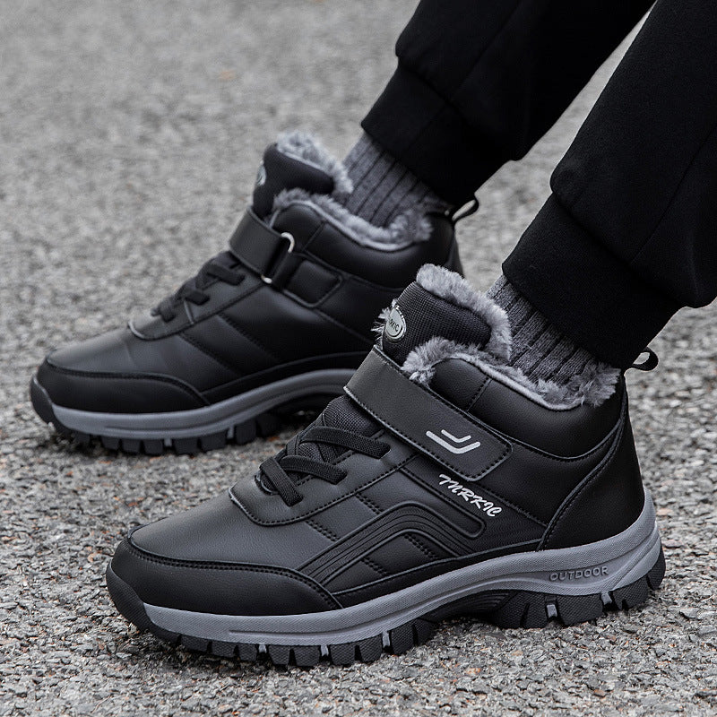 Winter Warm Plush Velcro Hiking Shoes