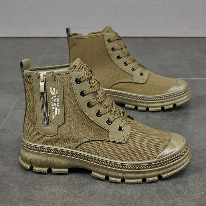 Hiking Men's Side Zipper High-top Shoes