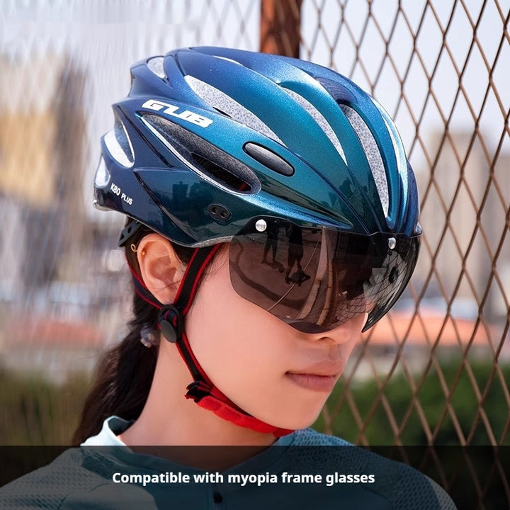 Mountain Bike Integrated Magnetic Goggles Helmet