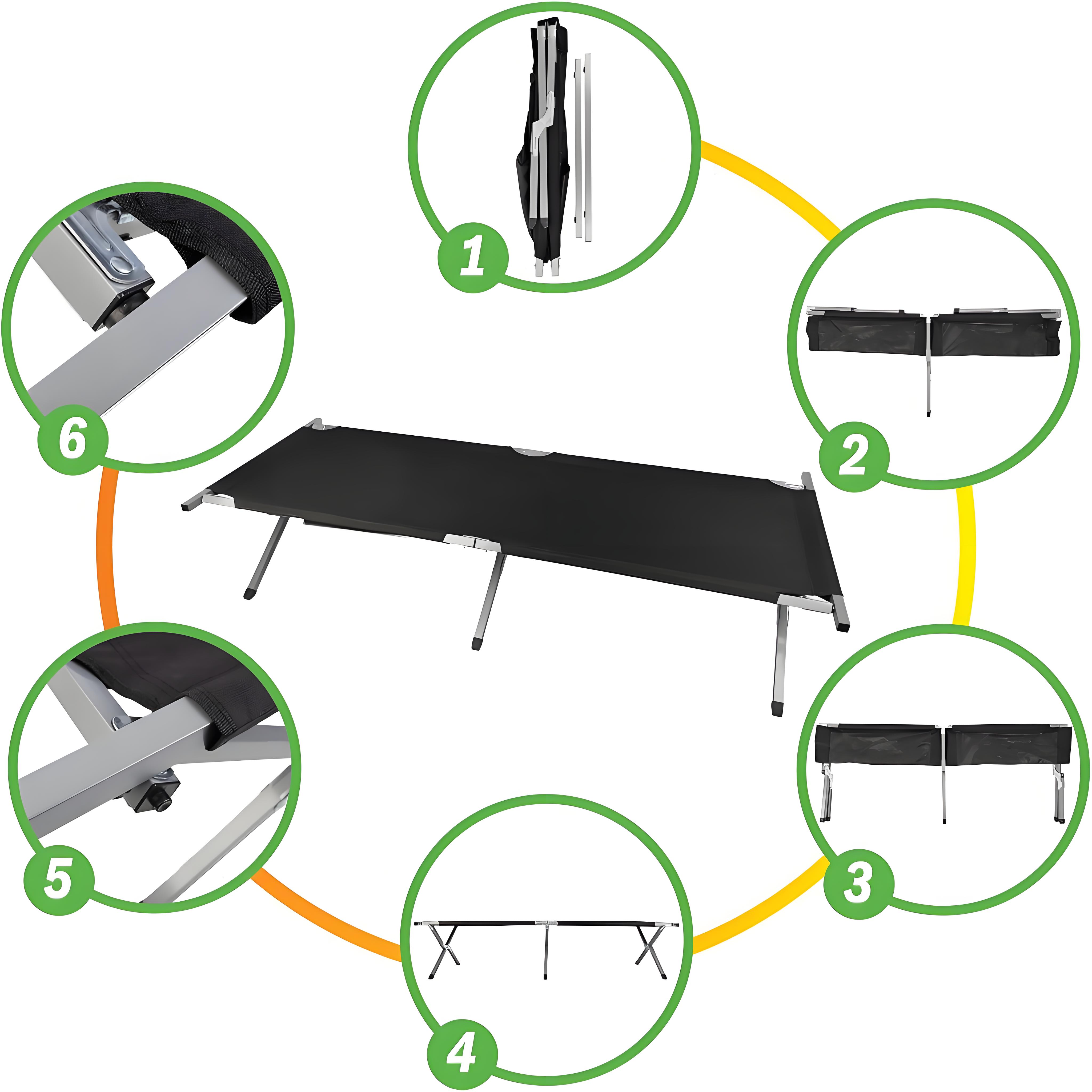 Foldable Lightweight Outdoor Camping Bed with Carry Bag