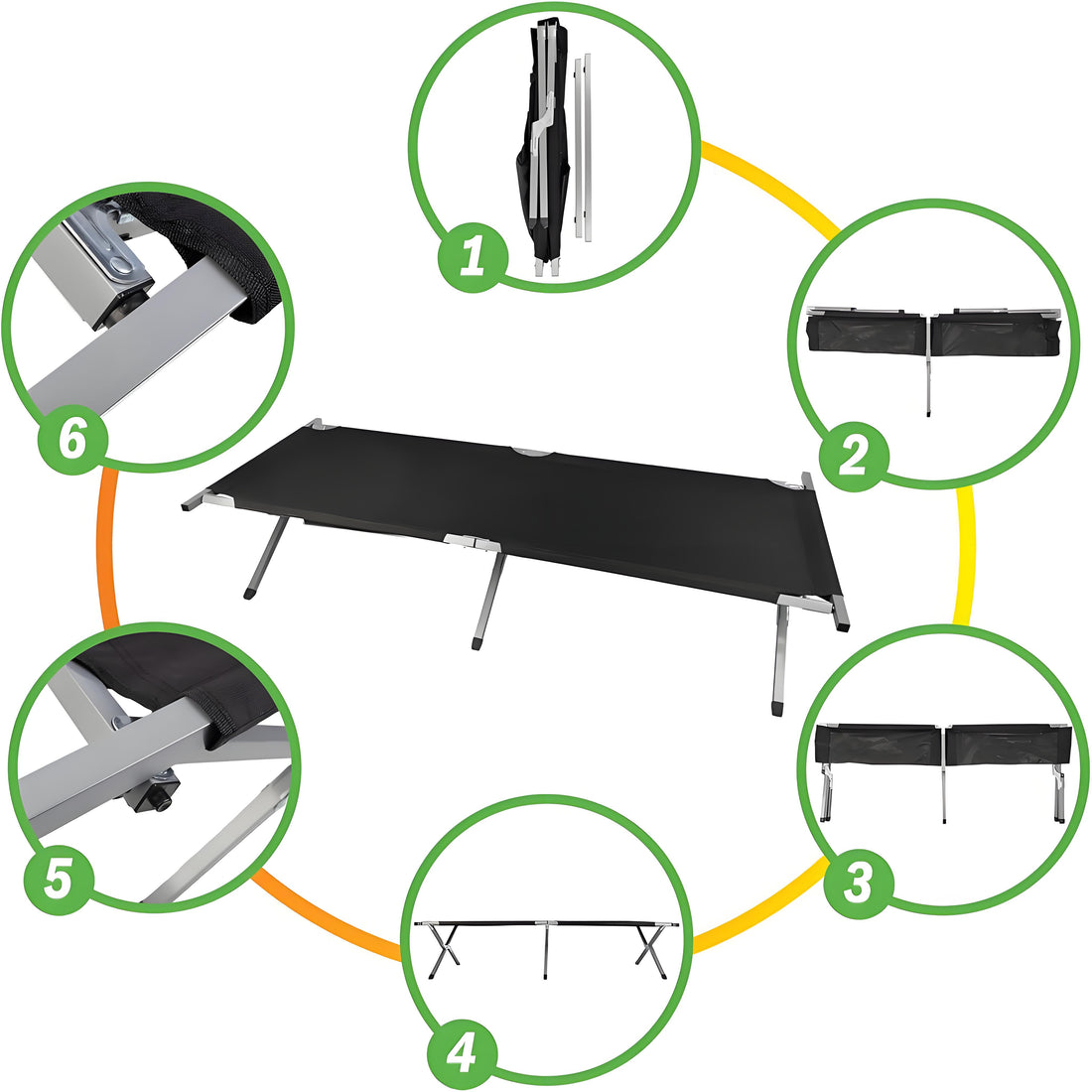 Foldable Lightweight Outdoor Camping Bed with Carry Bag