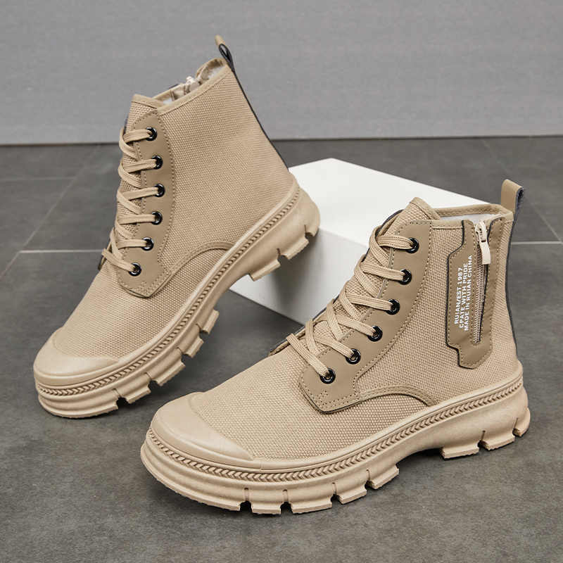 Hiking Men's Side Zipper High-top Shoes