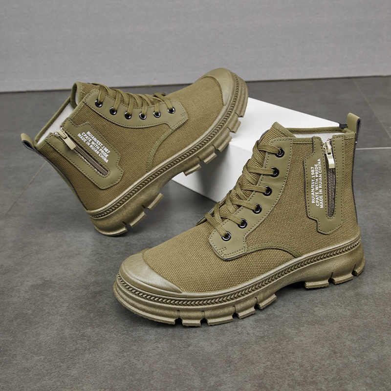 Hiking Men's Side Zipper High-top Shoes