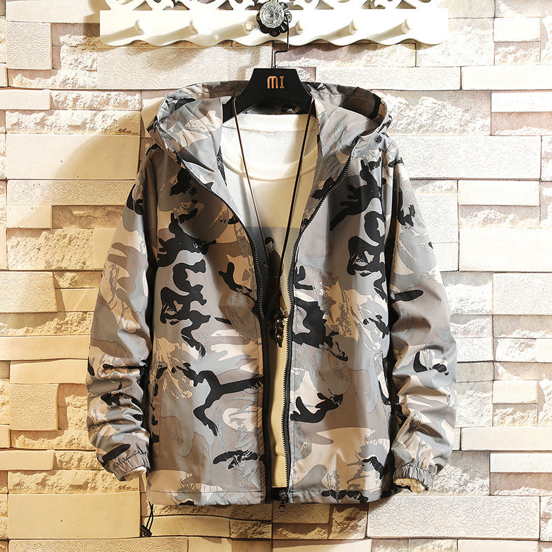 Camouflage Zipper Hooded Men's Jacket