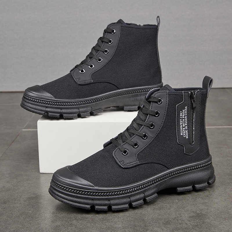 Hiking Men's Side Zipper High-top Shoes