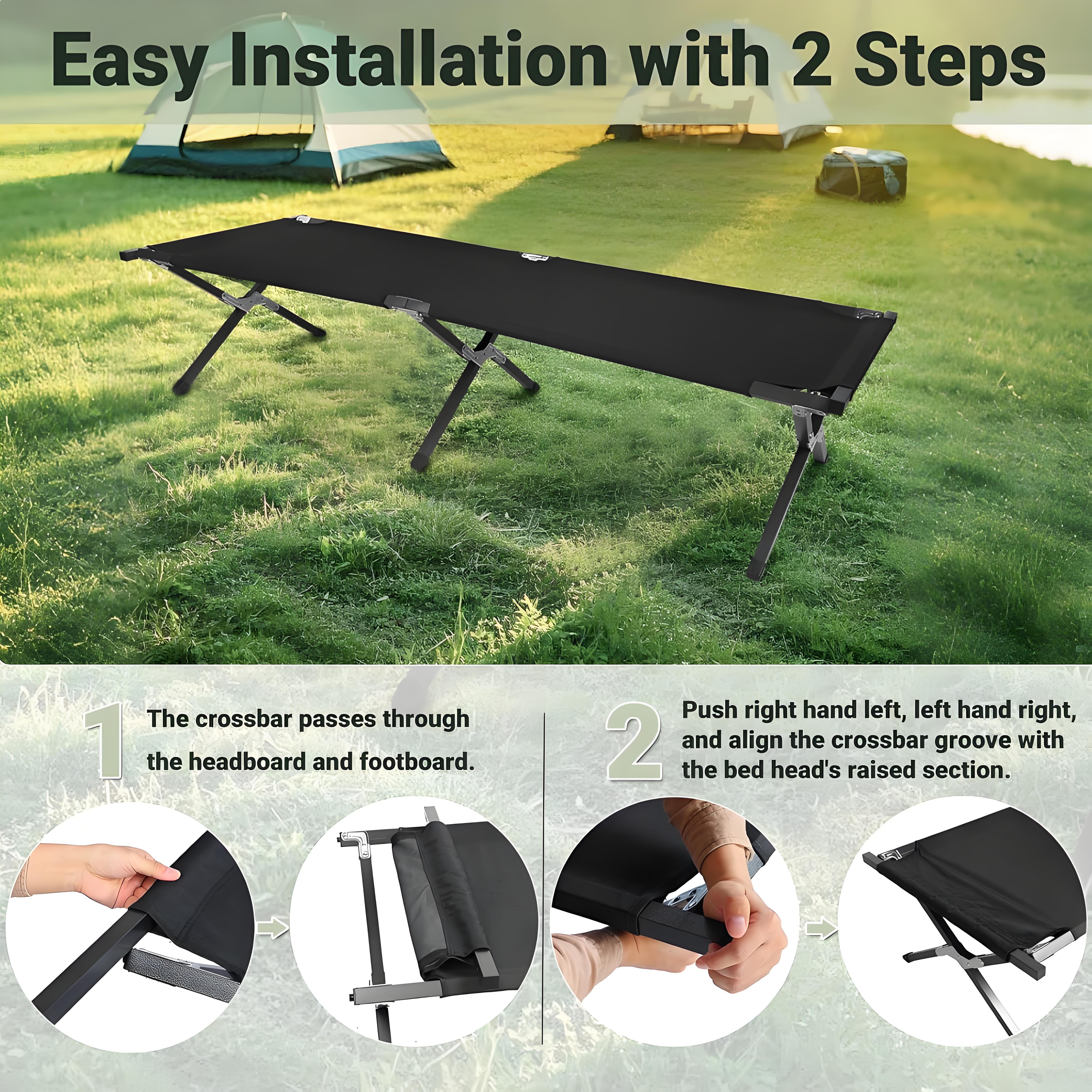 Foldable Lightweight Outdoor Camping Bed with Carry Bag