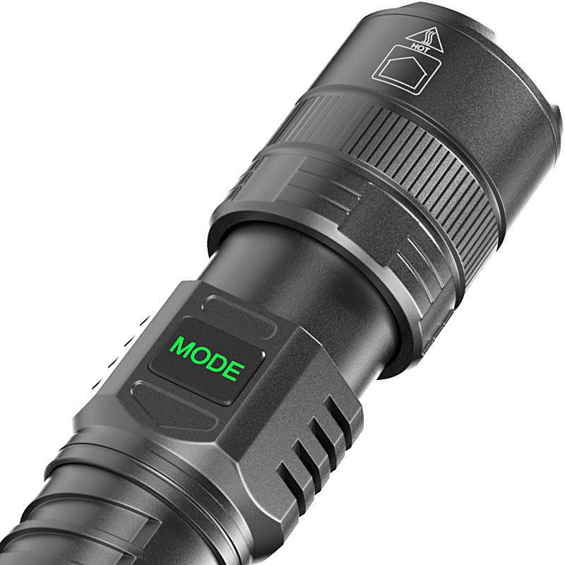 USB Charging Zoom Electric Display Camping Flashlight