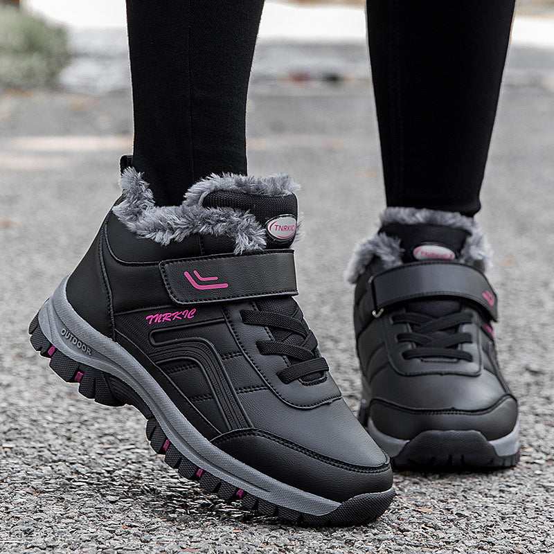 Winter Warm Plush Velcro Hiking Shoes