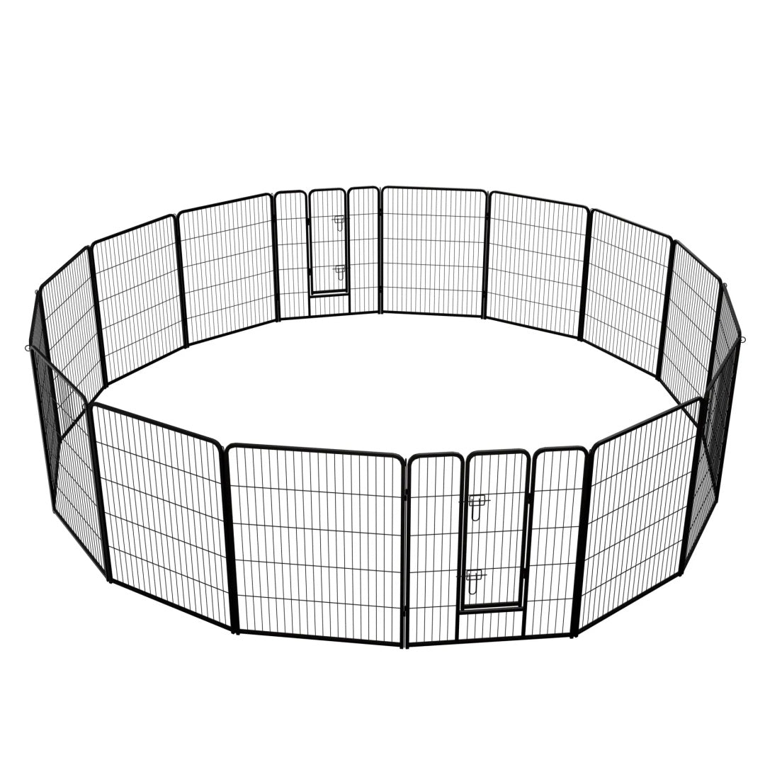 40 Inch Foldable Dog Playpen with Doors for Dogs