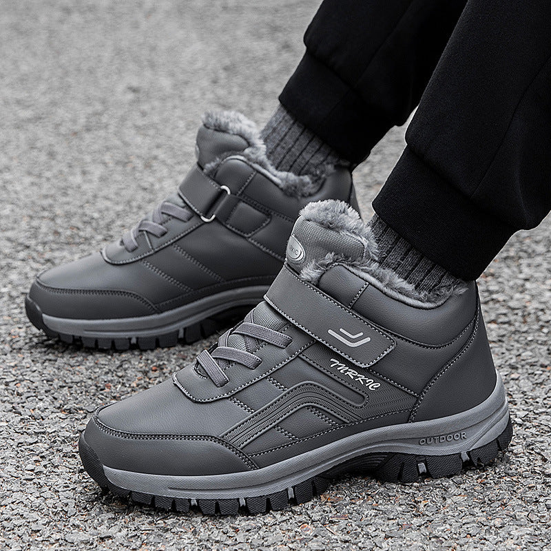 Winter Warm Plush Velcro Hiking Shoes