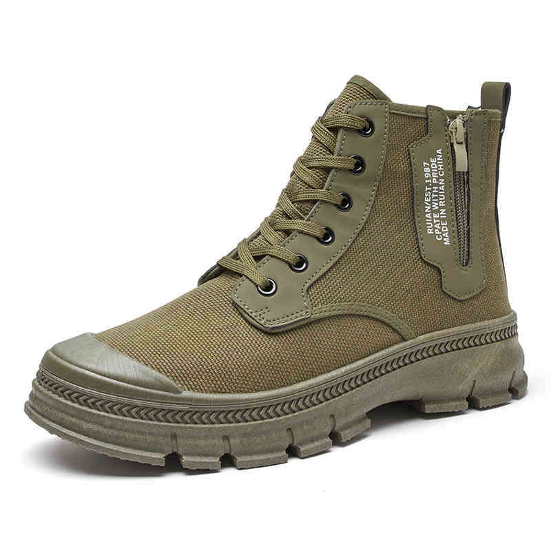 Hiking Men's Side Zipper High-top Shoes