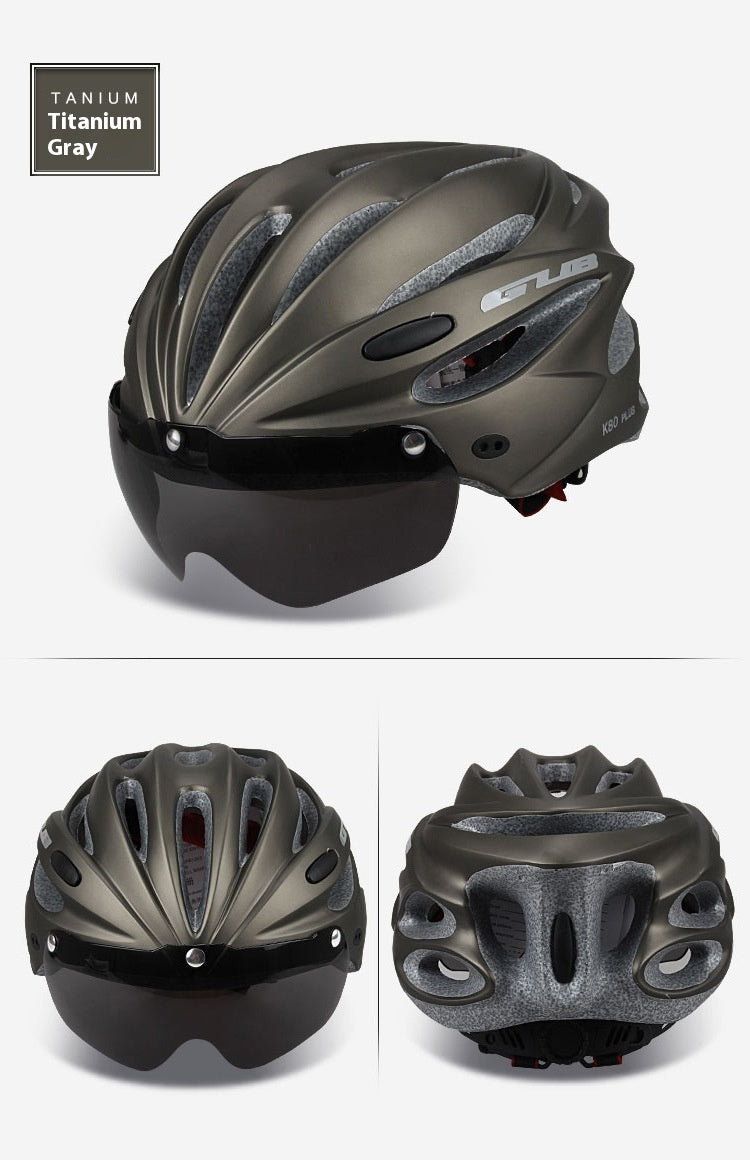 Mountain Bike Integrated Magnetic Goggles Helmet