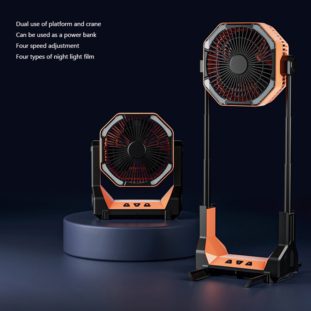 8000mAh Telescopic Wireless Camping Fan with USB Charging