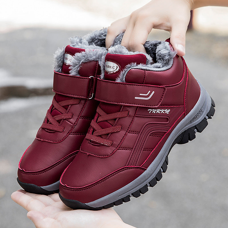Winter Warm Plush Velcro Hiking Shoes