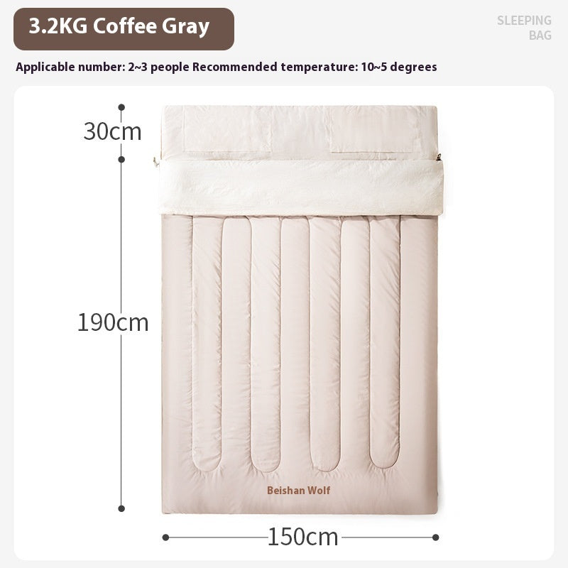 Double Outdoor Thickened Camping Sleeping Bag