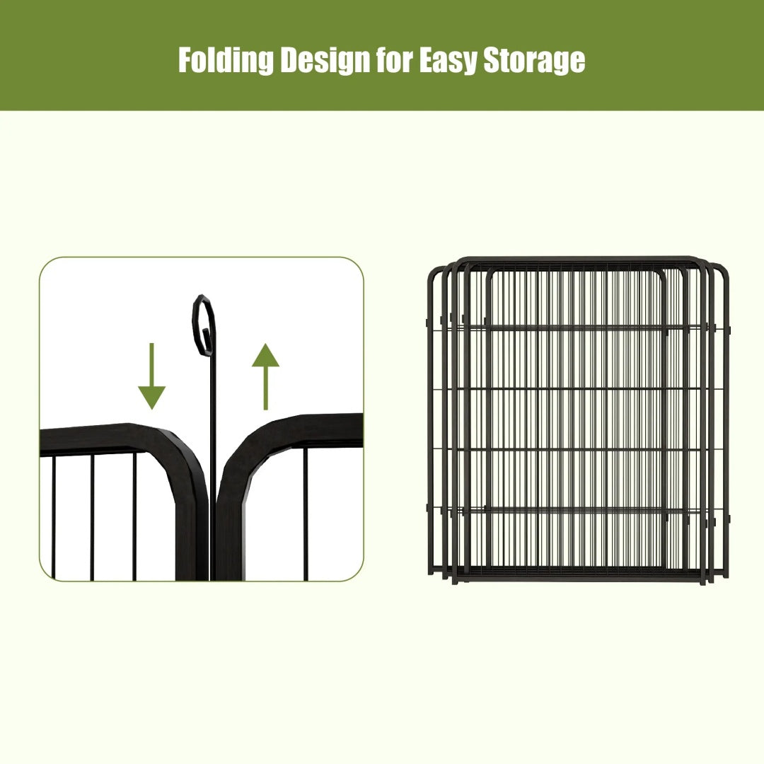 40 Inch Foldable Dog Playpen with Doors for Dogs