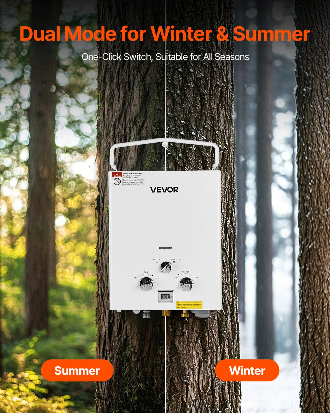 Portable 5L Propane Tankless Outdoor Water Heater 34000 BTU with Accessories