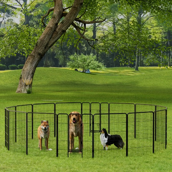 40 Inch Foldable Dog Playpen with Doors for Dogs