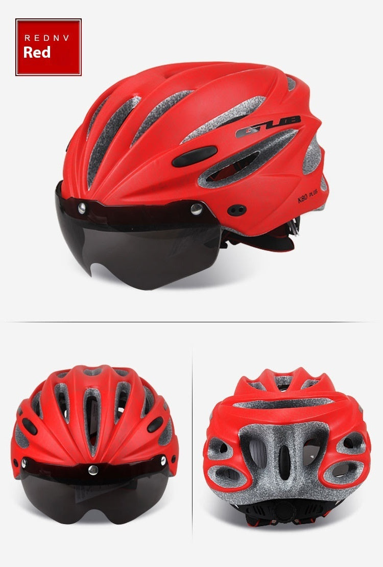 Mountain Bike Integrated Magnetic Goggles Helmet