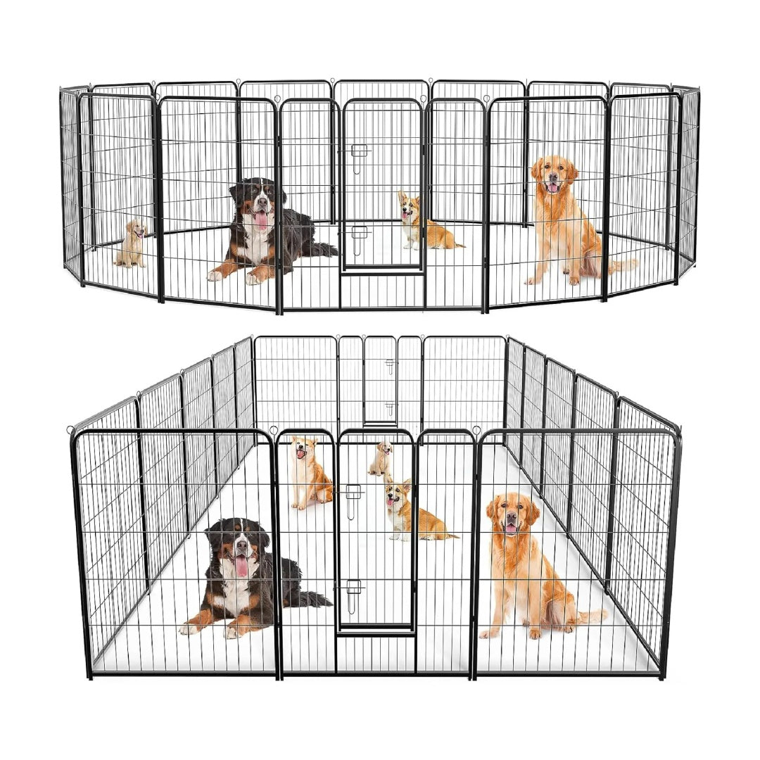 40 Inch Foldable Dog Playpen with Doors for Dogs